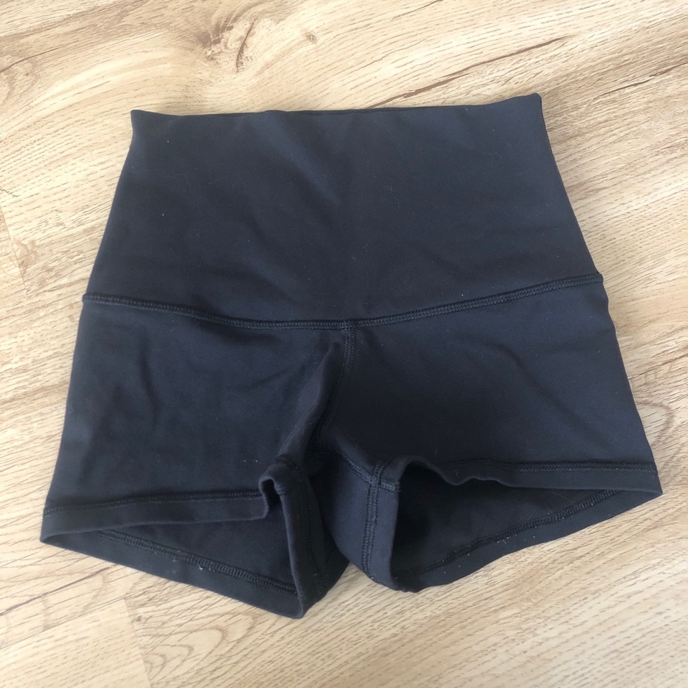 Lululemon high waisted black spandex shorts size 2